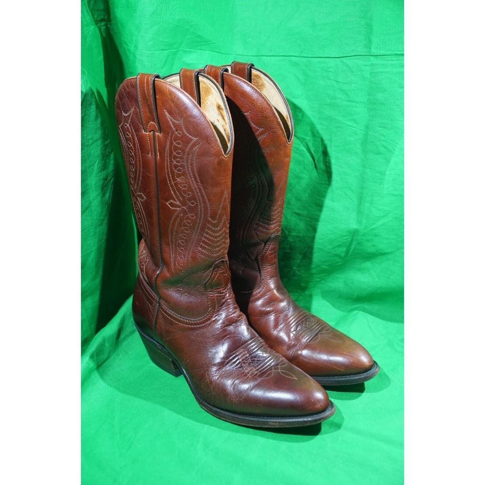 Boulet Brown Leather Cowboy Boots Canada US Mens 8